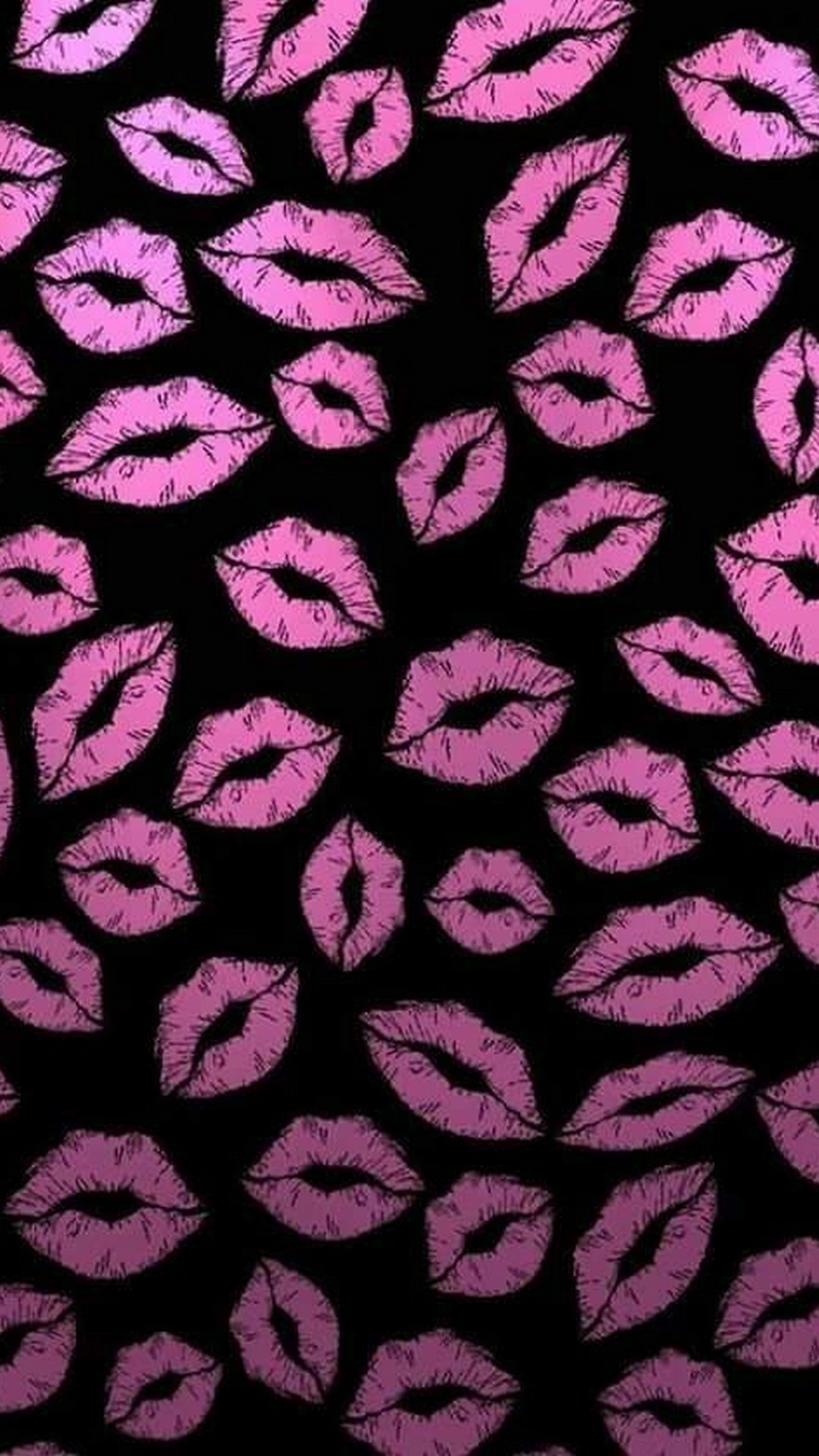 Pink And Black Kiss Wallpaper Mobile 1080x1920