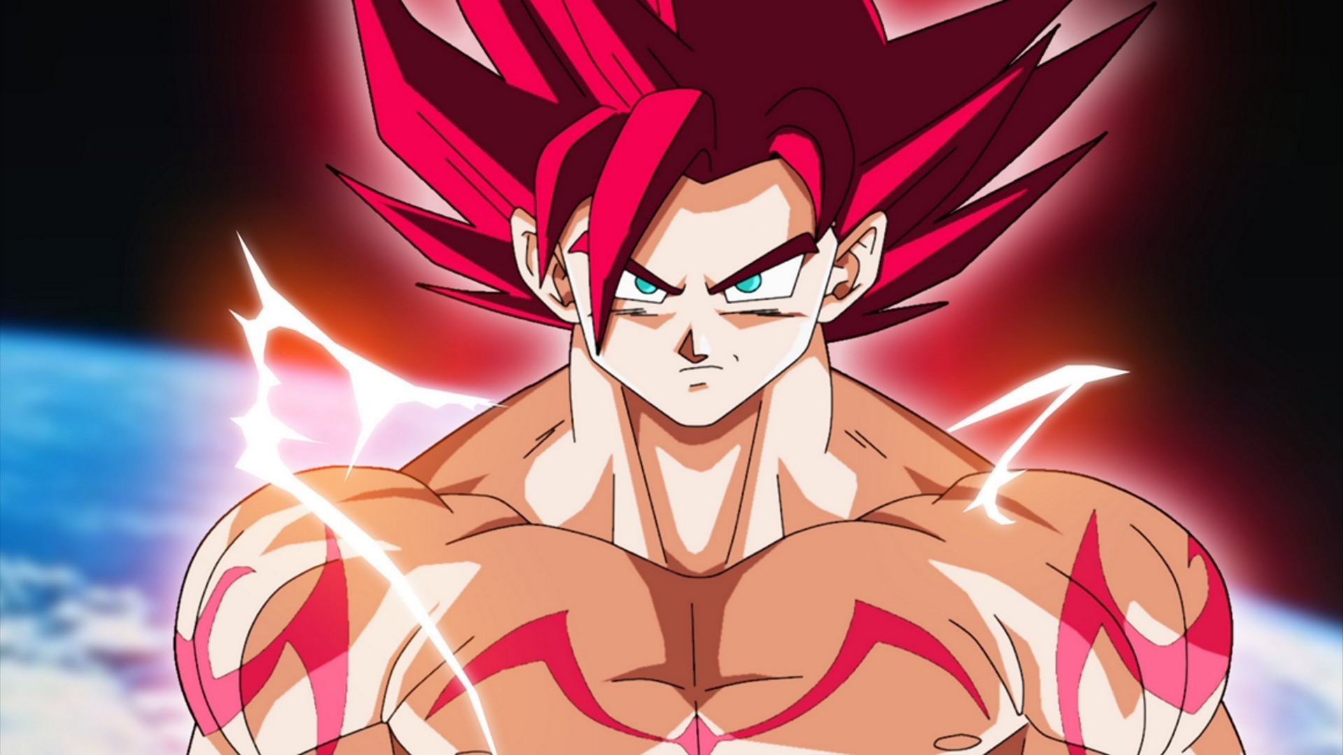 Best Goku Super Saiyan God Wallpaper with image resolution 1920x1080 pixel. You can use this wallpaper as background for your desktop Computer Screensavers, Android or iPhone smartphones