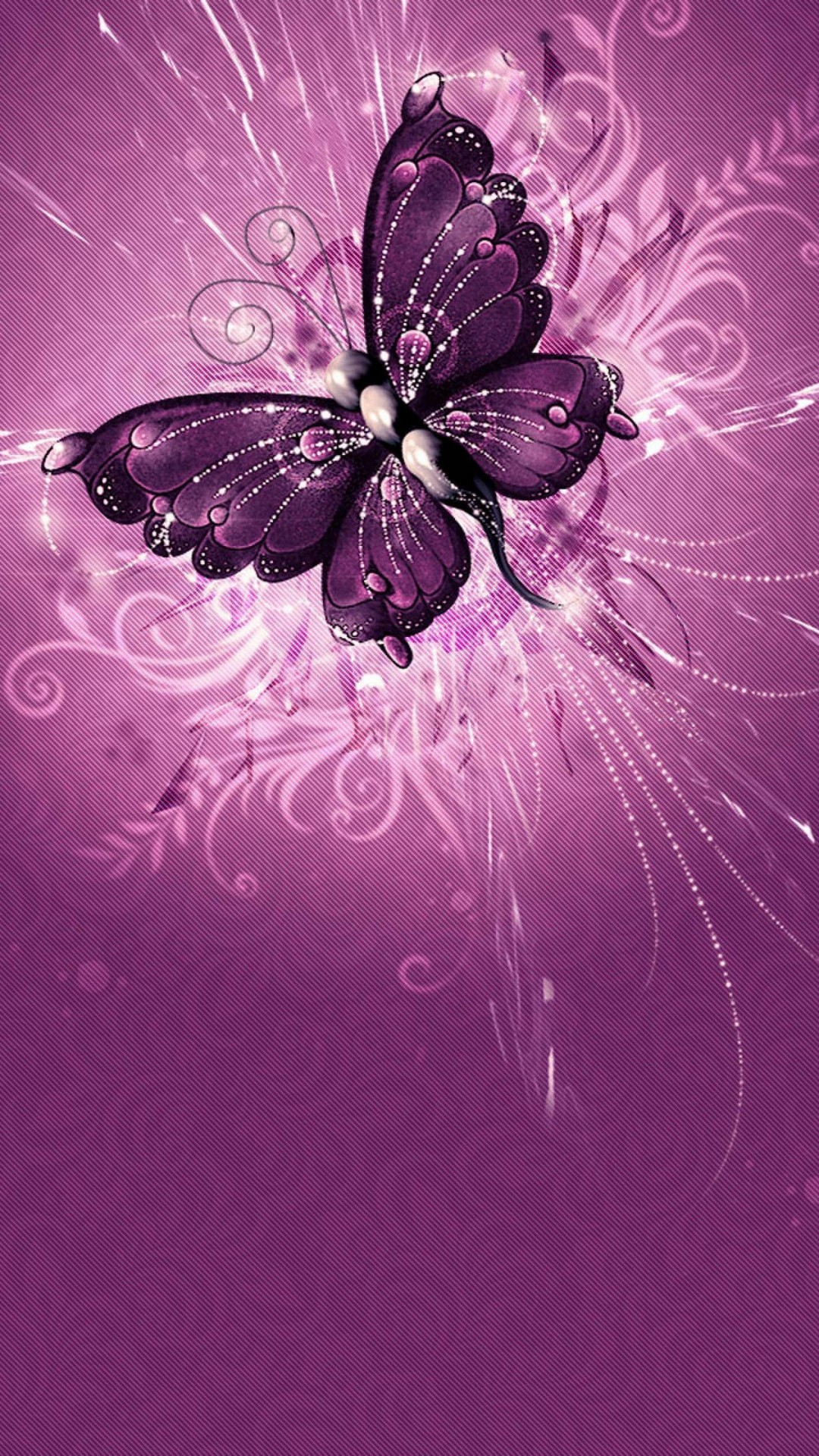 Purple Butterfly Wallpaper For Mobile Android 1080x1920