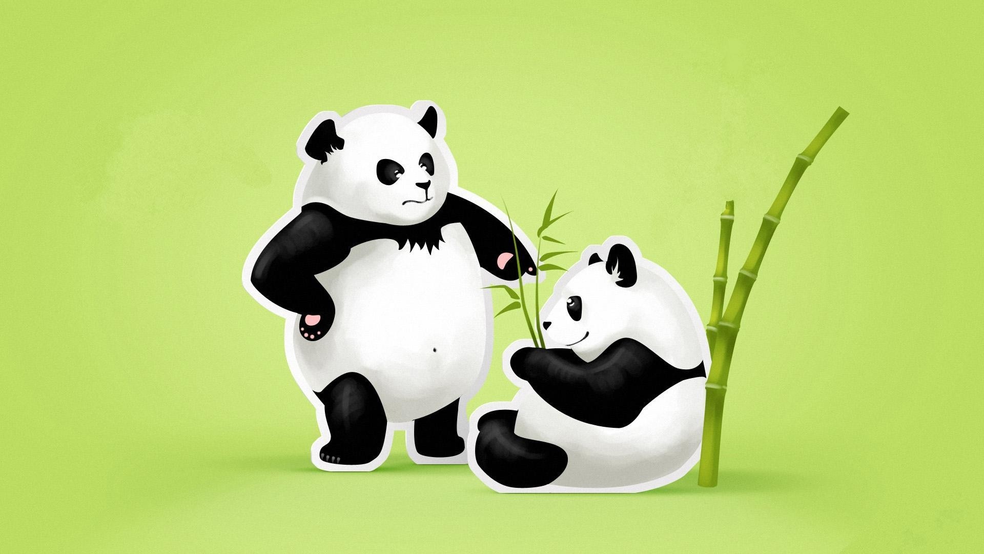 Cute Panda Couple Wallpaper HD 1920x1080
