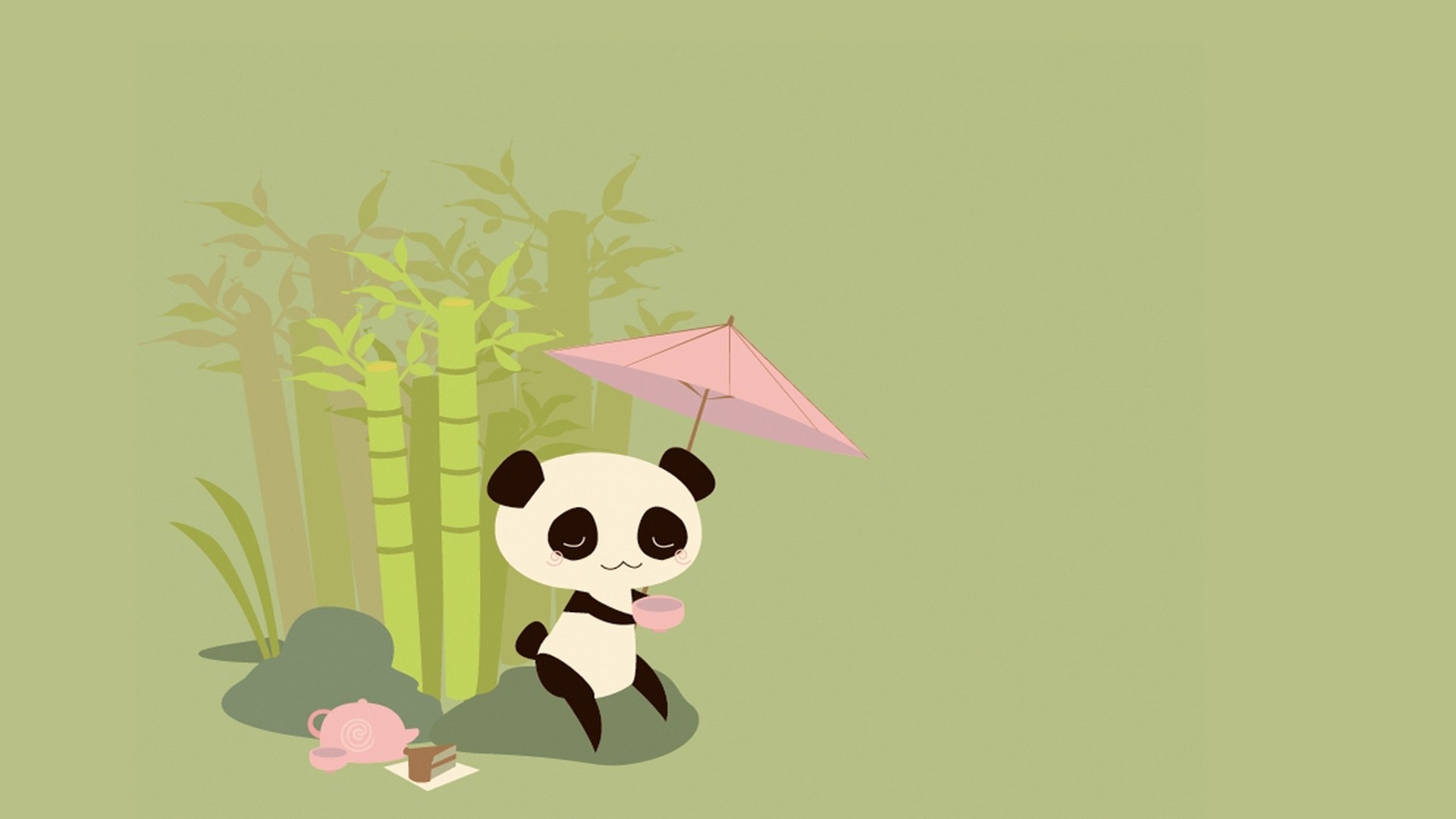 Cute Panda Drawing Wallpaper