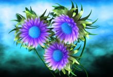 3D Purple Flower Wallpaper