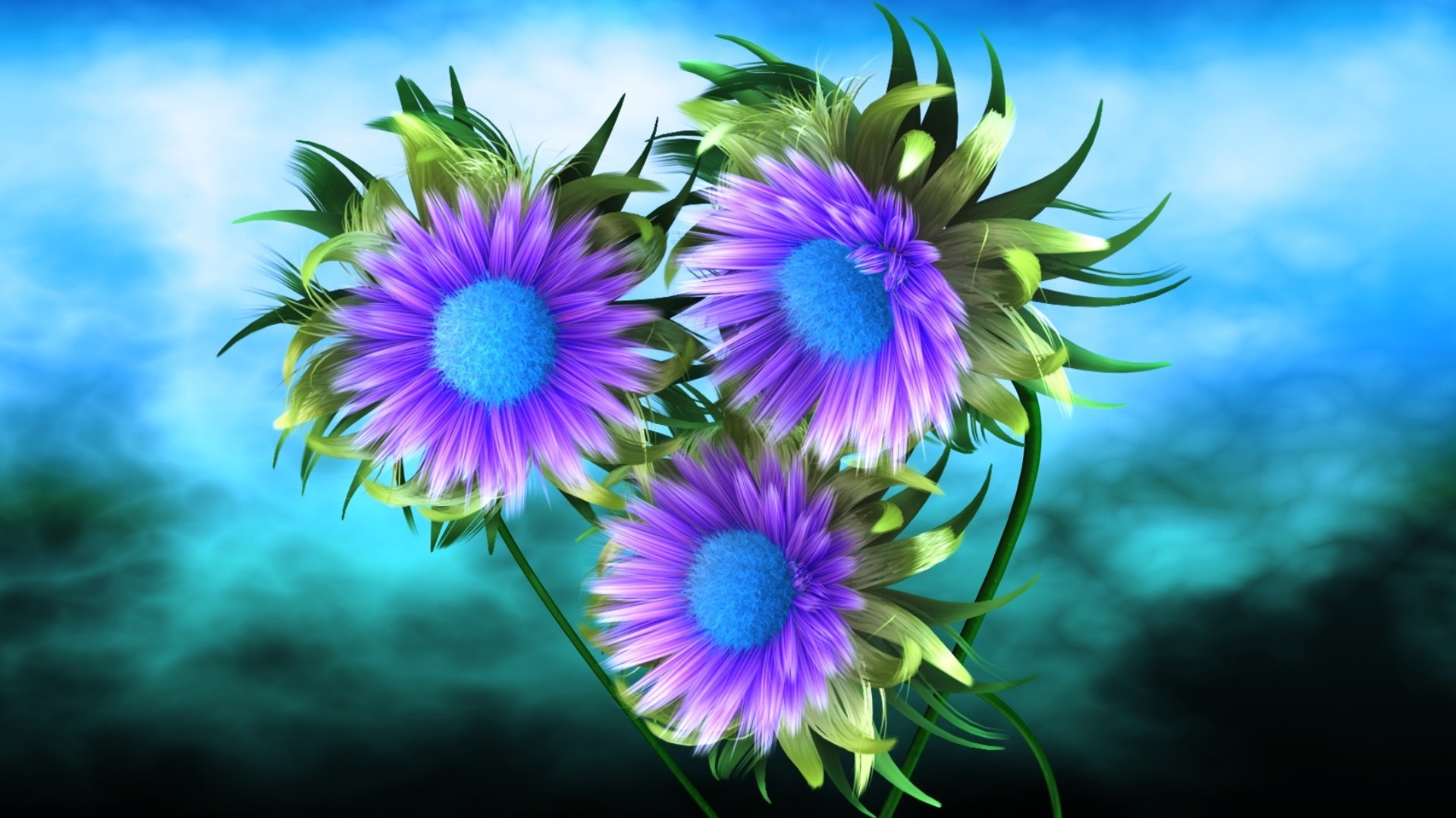 3D Purple Flower Wallpaper | 2021 Cute Wallpapers