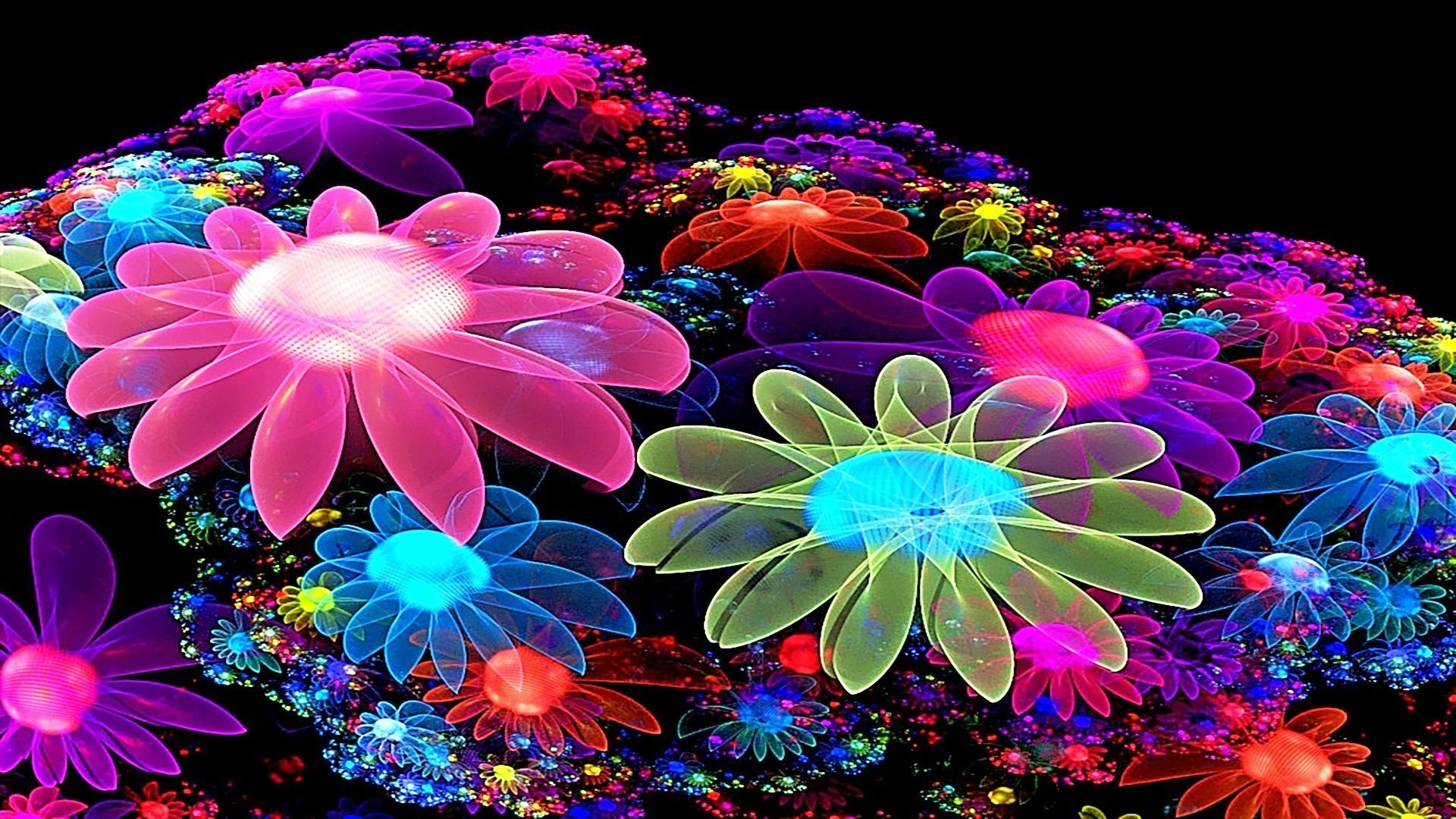 Colorful Flower Wallpaper 3D 1920x1080