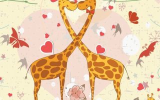 Cute Giraffe Cartoon Wallpaper