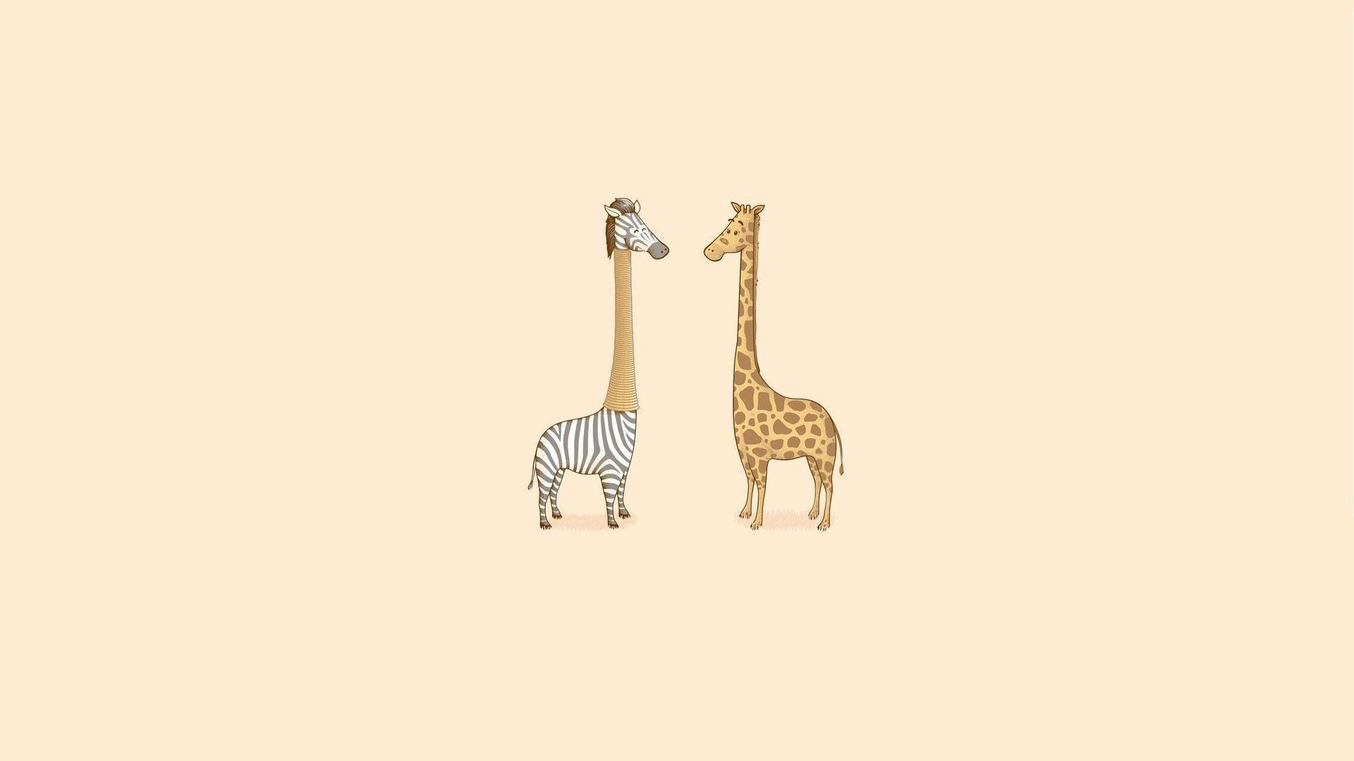 Cute Giraffe Zebra Wallpaper