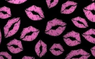 Pink And Black Kiss Wallpaper Mobile