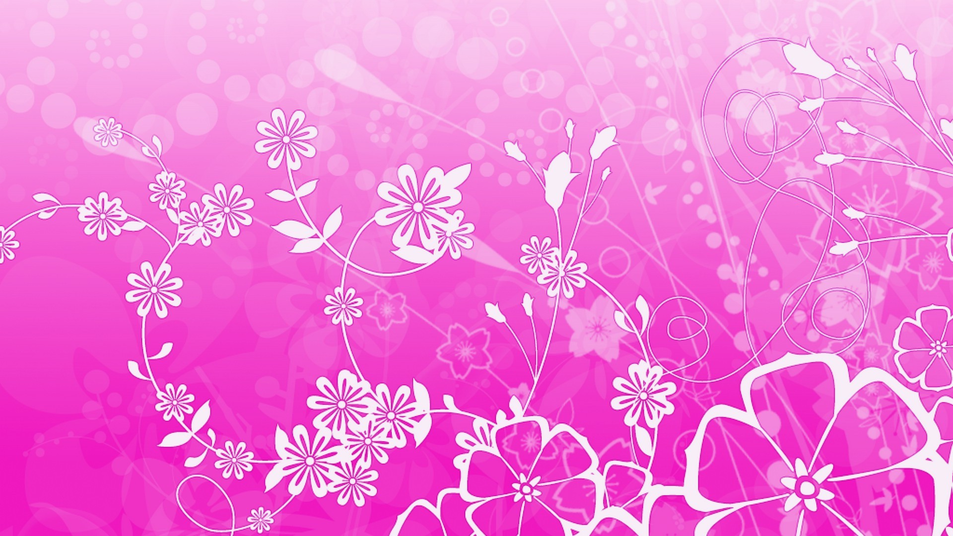 Pink Animated Flower Wallpaper 1920x1080