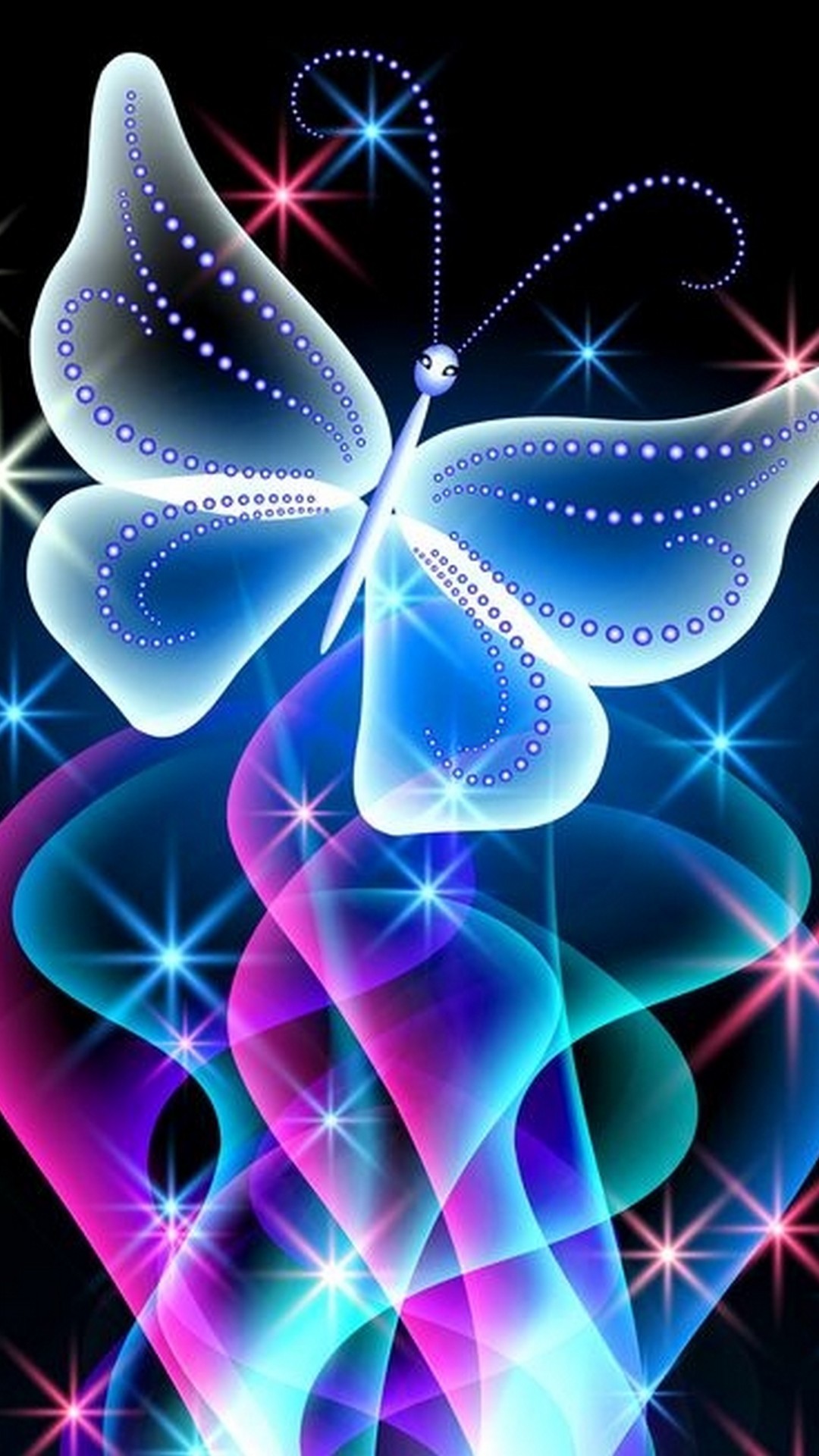 Blue Butterfly Background For Android Resolution 1080x1920