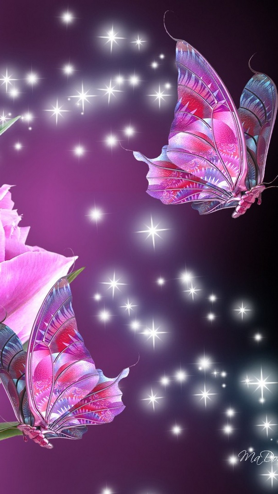 Pink Butterfly Phone Backgrounds Resolution 1080x1920