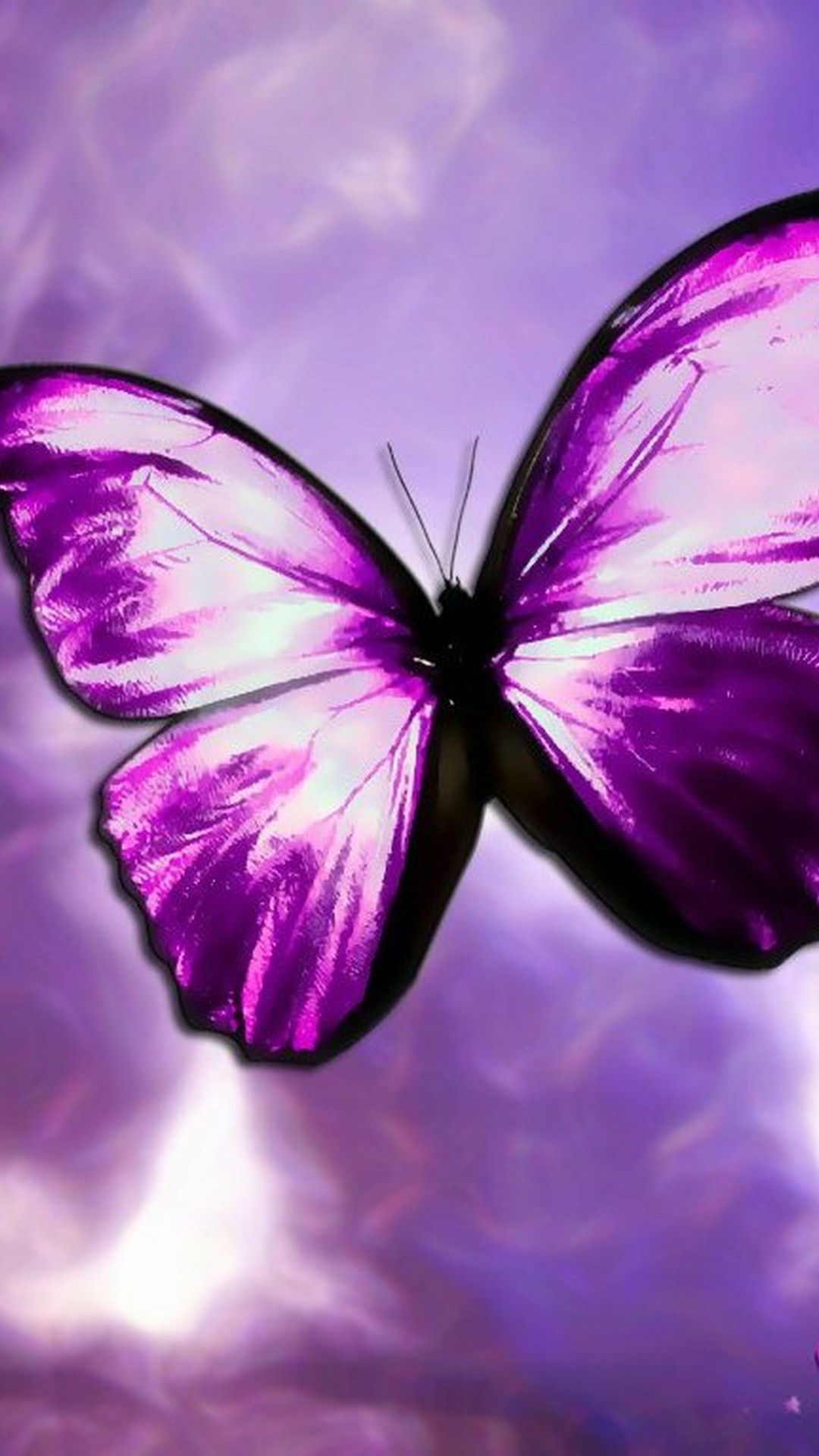 Purple Butterfly Mobile Wallpaper HD Resolution 1080x1920
