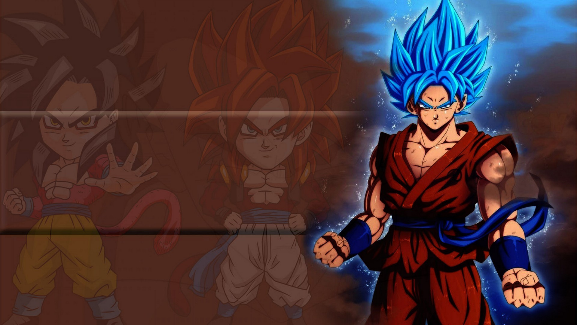 Wallpaper Goku SSJ Blue Desktop with image resolution 1920x1080 pixel. You can use this wallpaper as background for your desktop Computer Screensavers, Android or iPhone smartphones