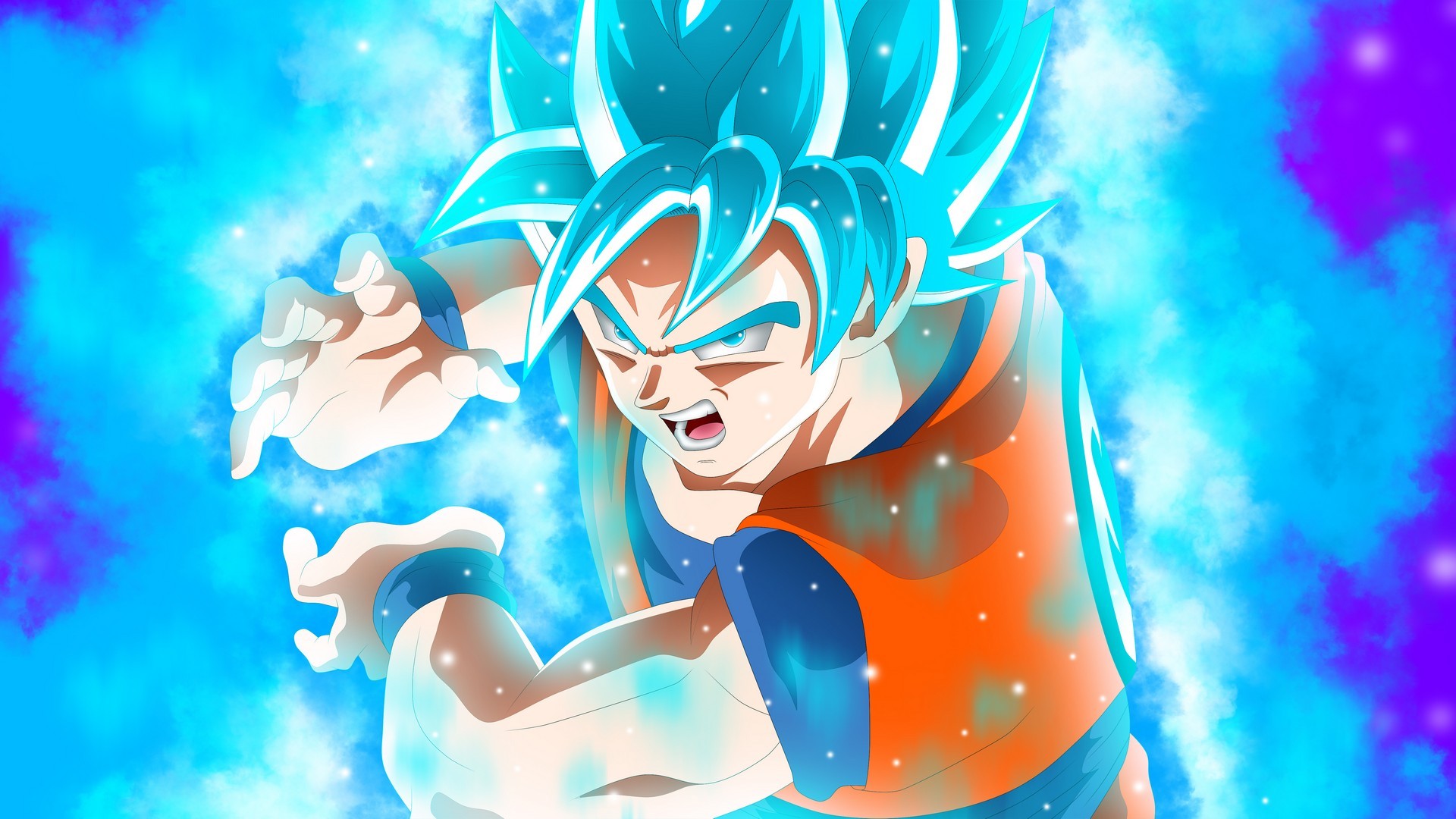 Wallpaper Goku SSJ Blue with resolution 1920X1080 pixel. You can use this wallpaper as background for your desktop Computer Screensavers, Android or iPhone smartphones