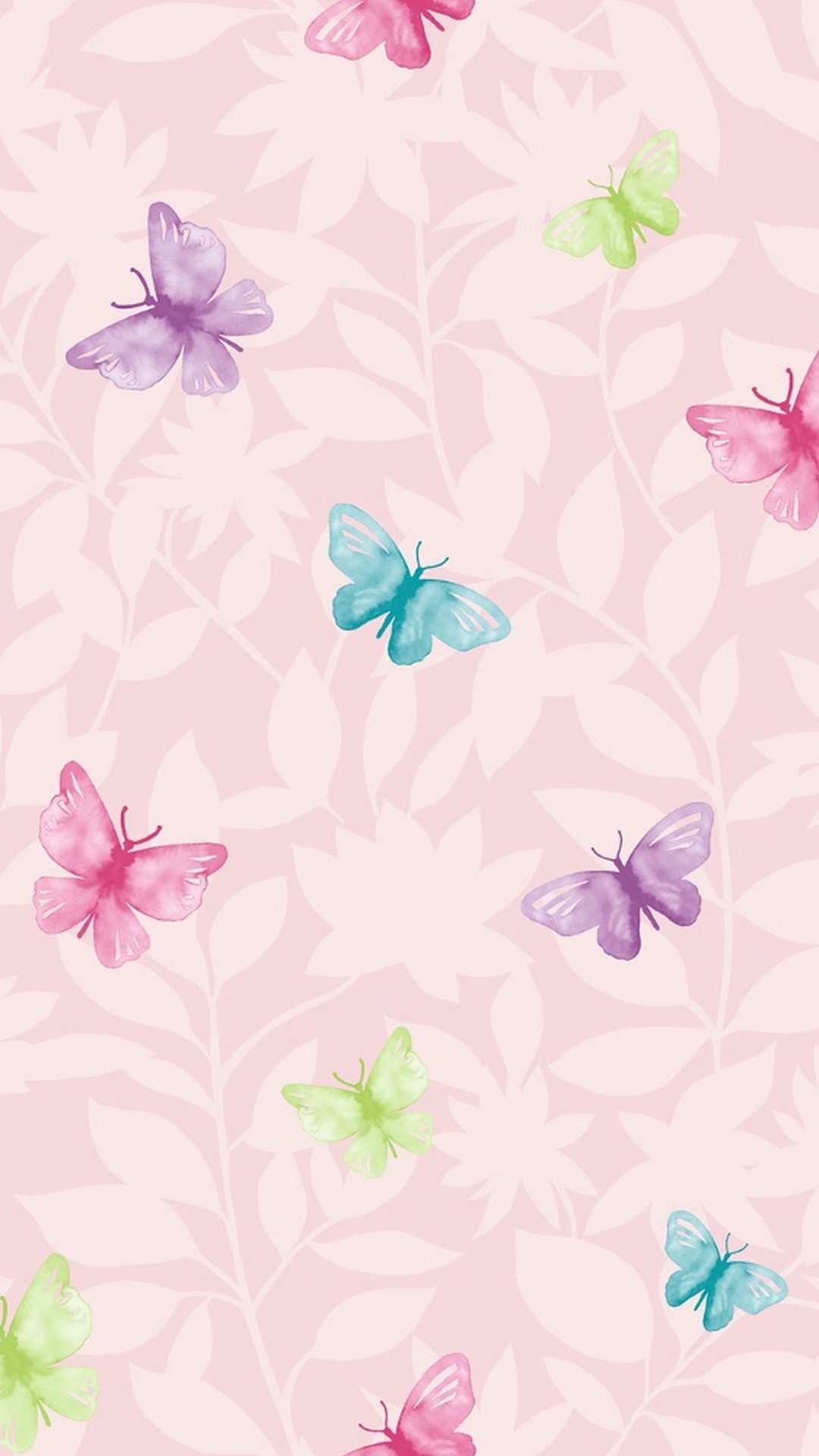 Wallpaper Pink Butterfly Mobile Resolution 1080x1920
