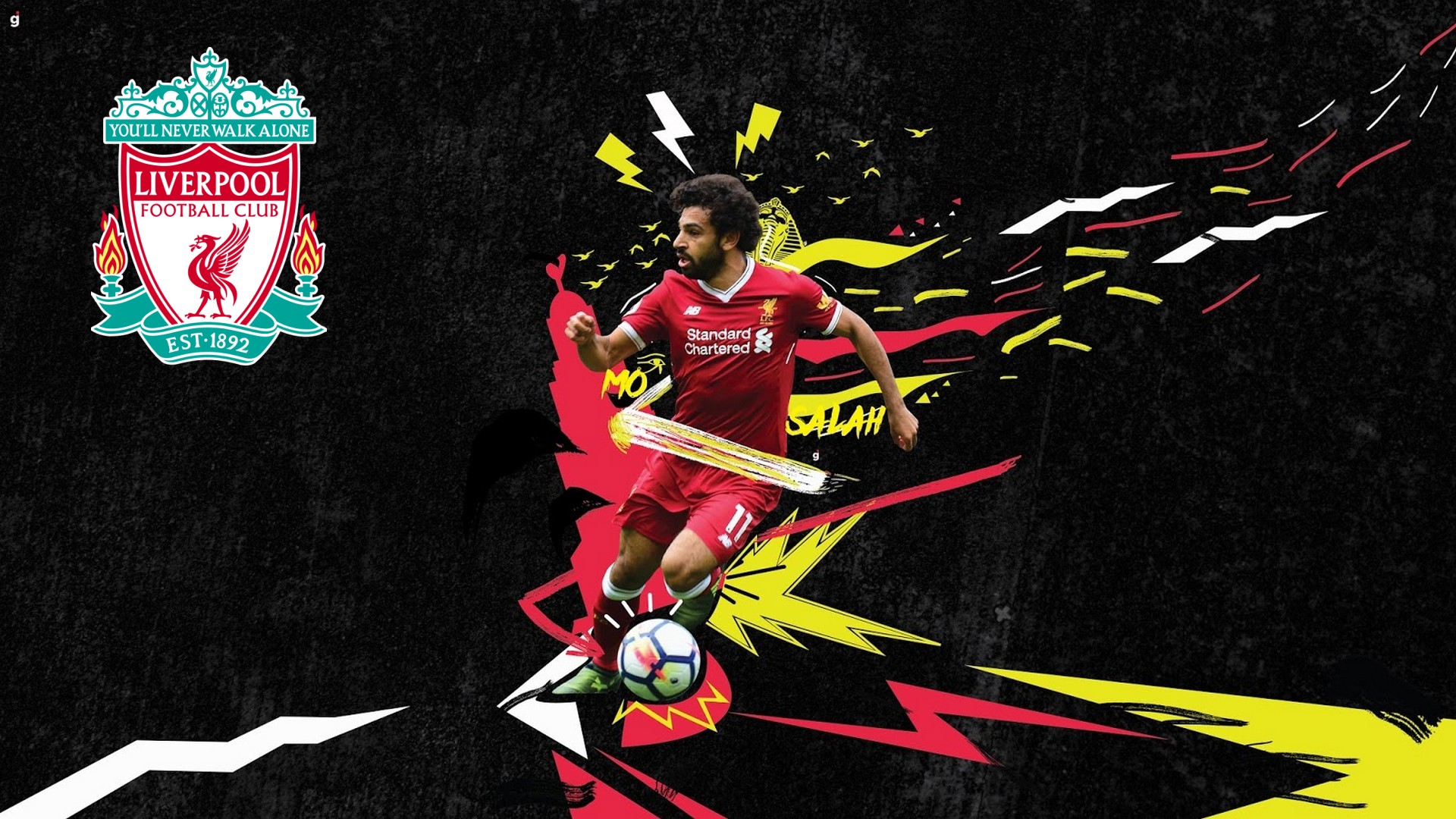Liverpool Mohamed Salah Desktop Wallpaper with image resolution 1920x1080 pixel. You can use this wallpaper as background for your desktop Computer Screensavers, Android or iPhone smartphones