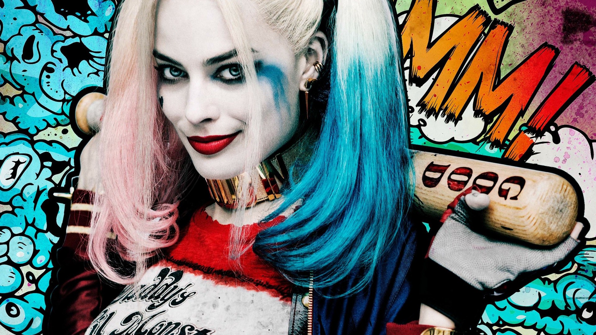 Harley Quinn Pictures Desktop Wallpaper with resolution 1920X1080 pixel. You can use this wallpaper as background for your desktop Computer Screensavers, Android or iPhone smartphones