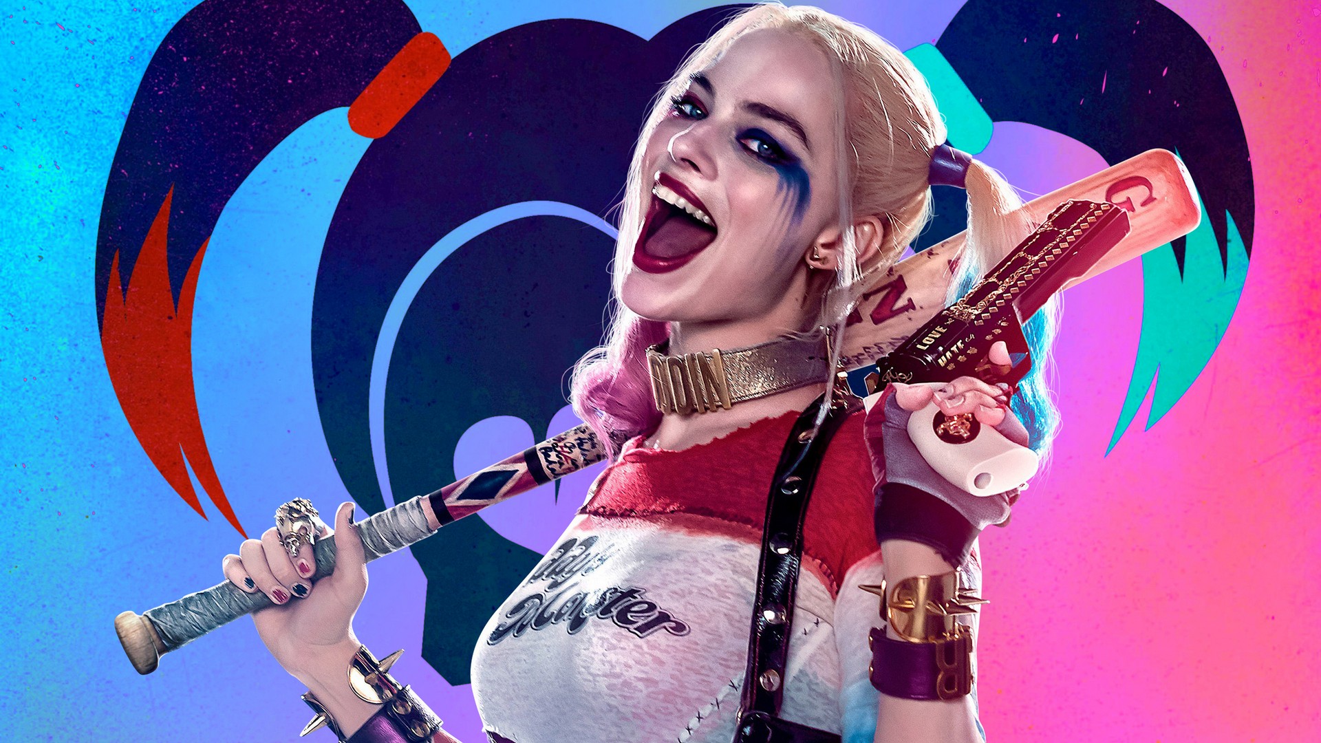 Harley Quinn Wallpaper For Desktop with image resolution 1920x1080 pixel. You can use this wallpaper as background for your desktop Computer Screensavers, Android or iPhone smartphones