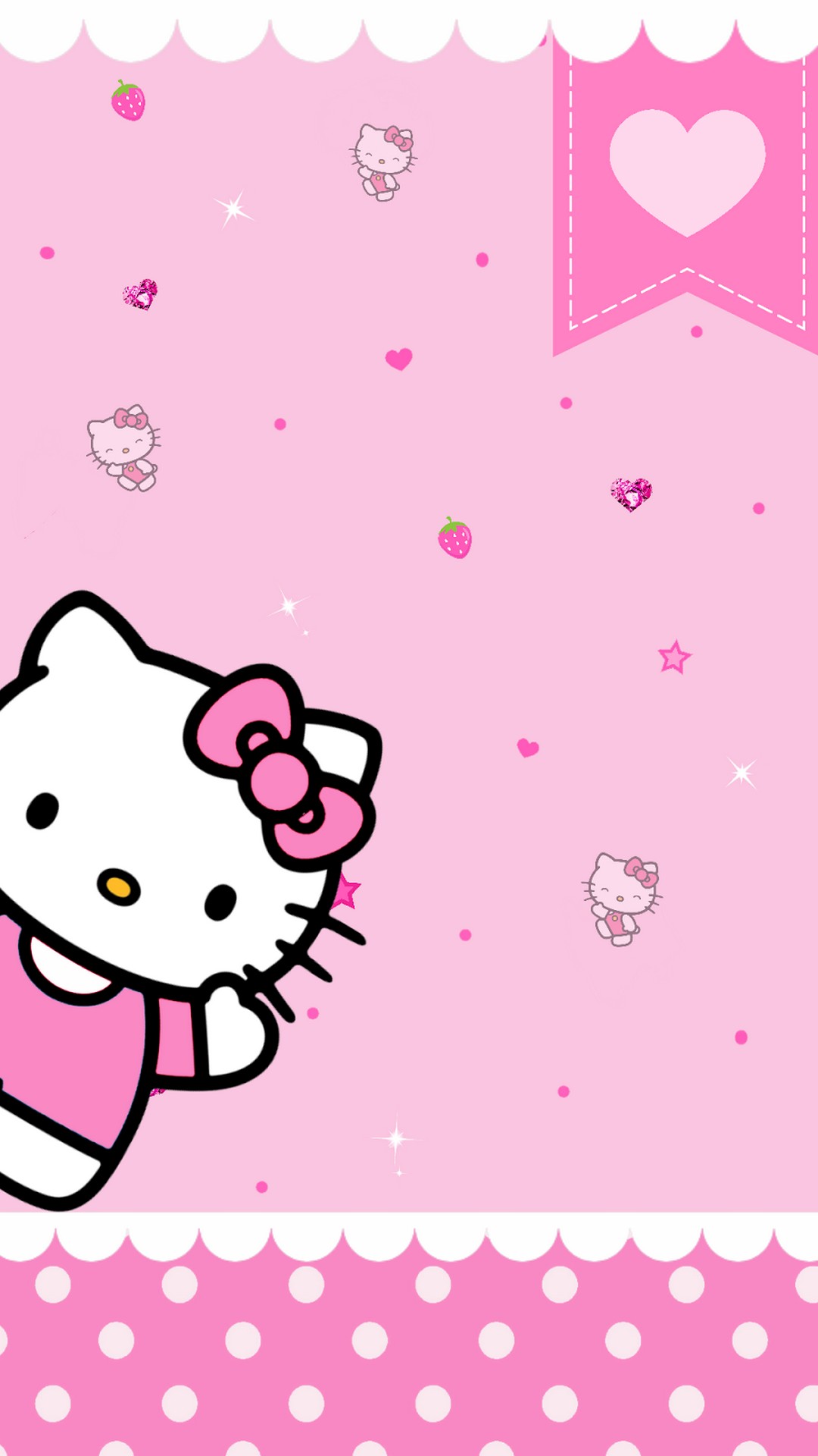 Hello Kitty Pictures HD Wallpaper For iPhone with resolution 1080X1920 pixel. You can use this wallpaper as background for your desktop Computer Screensavers, Android or iPhone smartphones