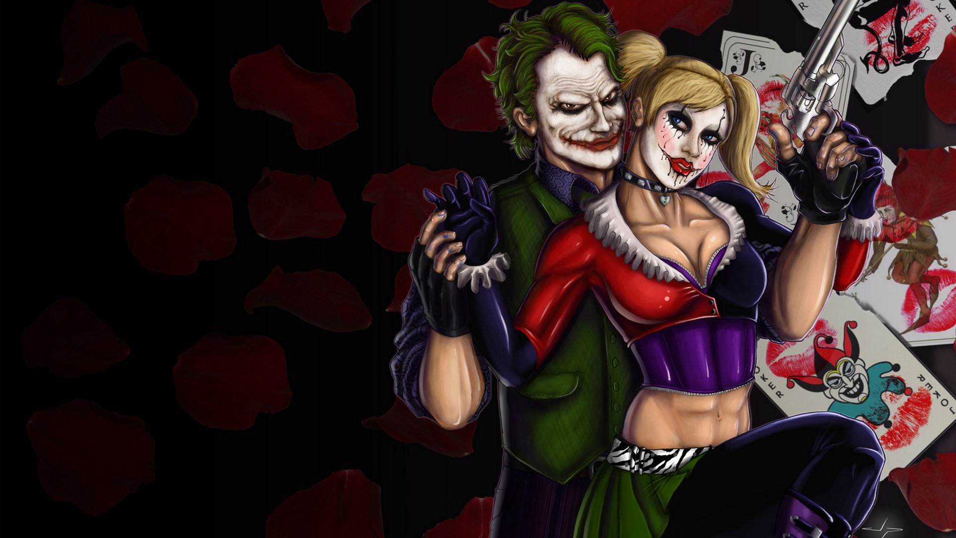 Joker And Harley Wallpaper with resolution 1920X1080 pixel. You can use this wallpaper as background for your desktop Computer Screensavers, Android or iPhone smartphones