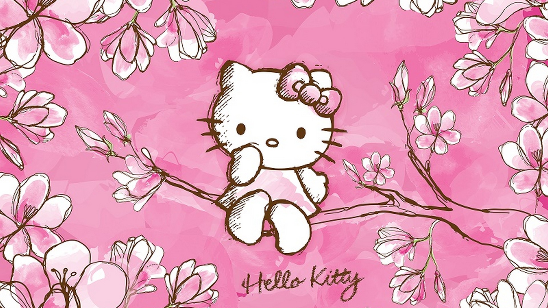 Wallpaper Hello Kitty Pictures with image resolution 1920x1080 pixel. You can use this wallpaper as background for your desktop Computer Screensavers, Android or iPhone smartphones