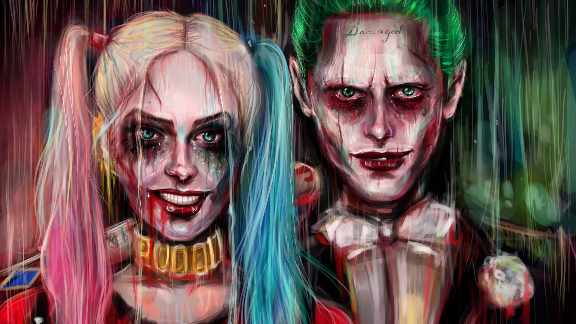Wallpaper Joker And Harley with image resolution 1920x1080 pixel. You can use this wallpaper as background for your desktop Computer Screensavers, Android or iPhone smartphones