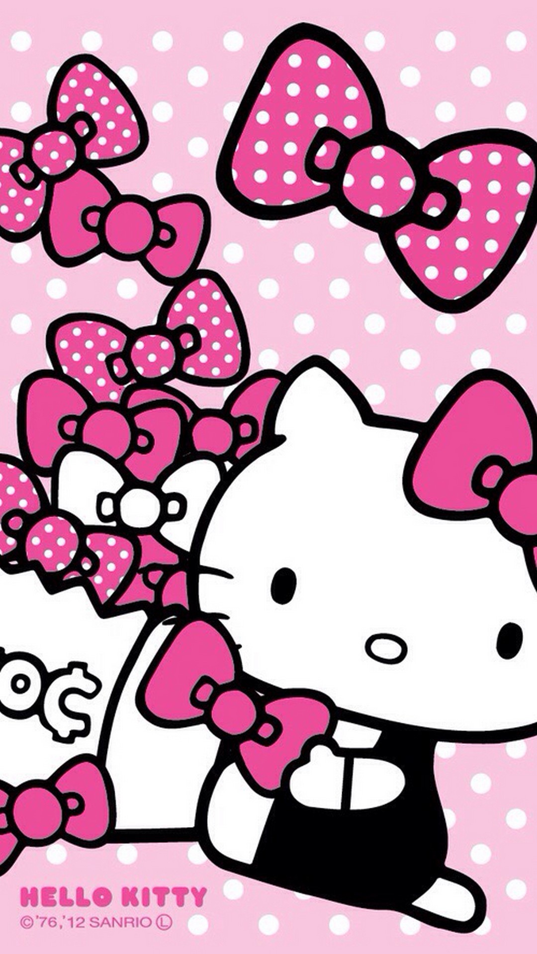 Wallpaper Sanrio Hello Kitty iPhone with image resolution 1080x1920 pixel. You can use this wallpaper as background for your desktop Computer Screensavers, Android or iPhone smartphones