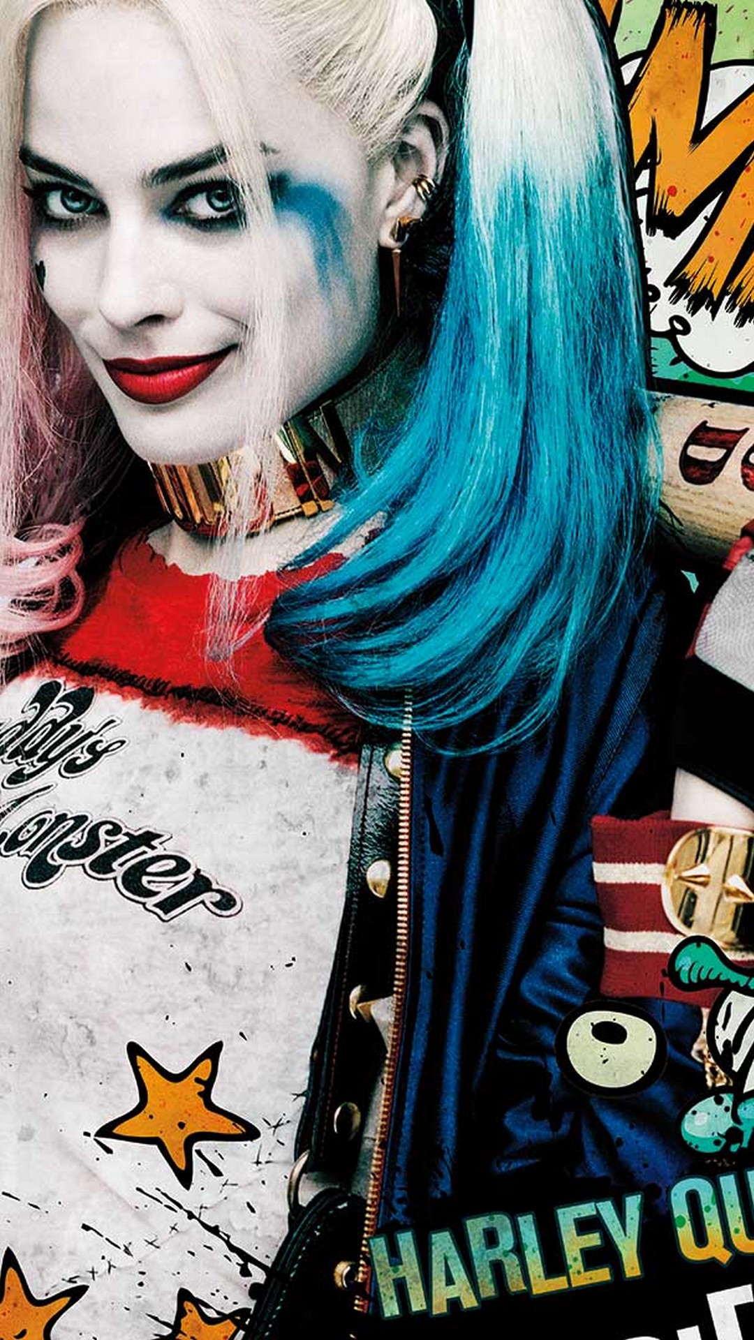 iPhone Wallpaper HD Harley Quinn Movie with image resolution 1080x1920 pixel. You can use this wallpaper as background for your desktop Computer Screensavers, Android or iPhone smartphones