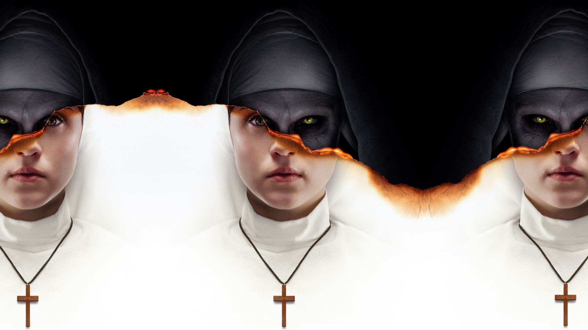 The Nun Poster Desktop Wallpaper with image resolution 1920x1080 pixel. You can use this wallpaper as background for your desktop Computer Screensavers, Android or iPhone smartphones