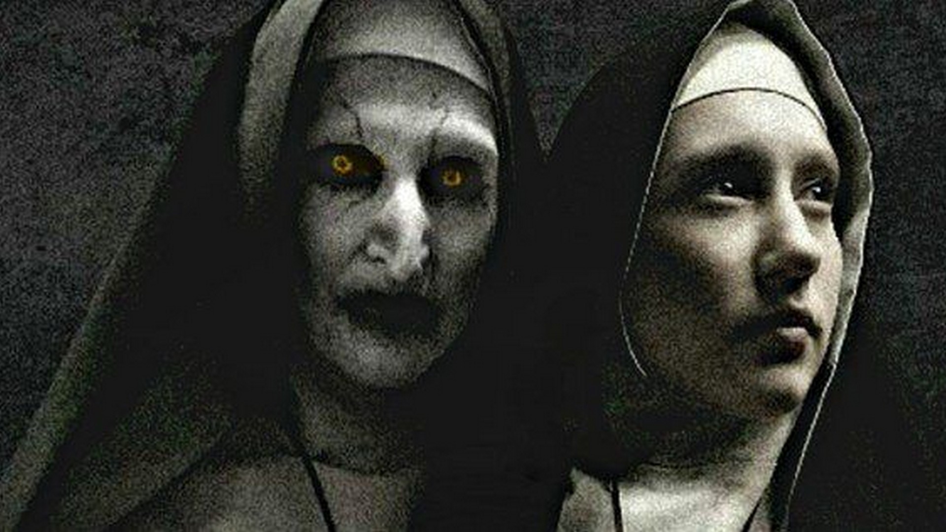 Wallpaper The Nun Valak Desktop with image resolution 1920x1080 pixel. You can use this wallpaper as background for your desktop Computer Screensavers, Android or iPhone smartphones