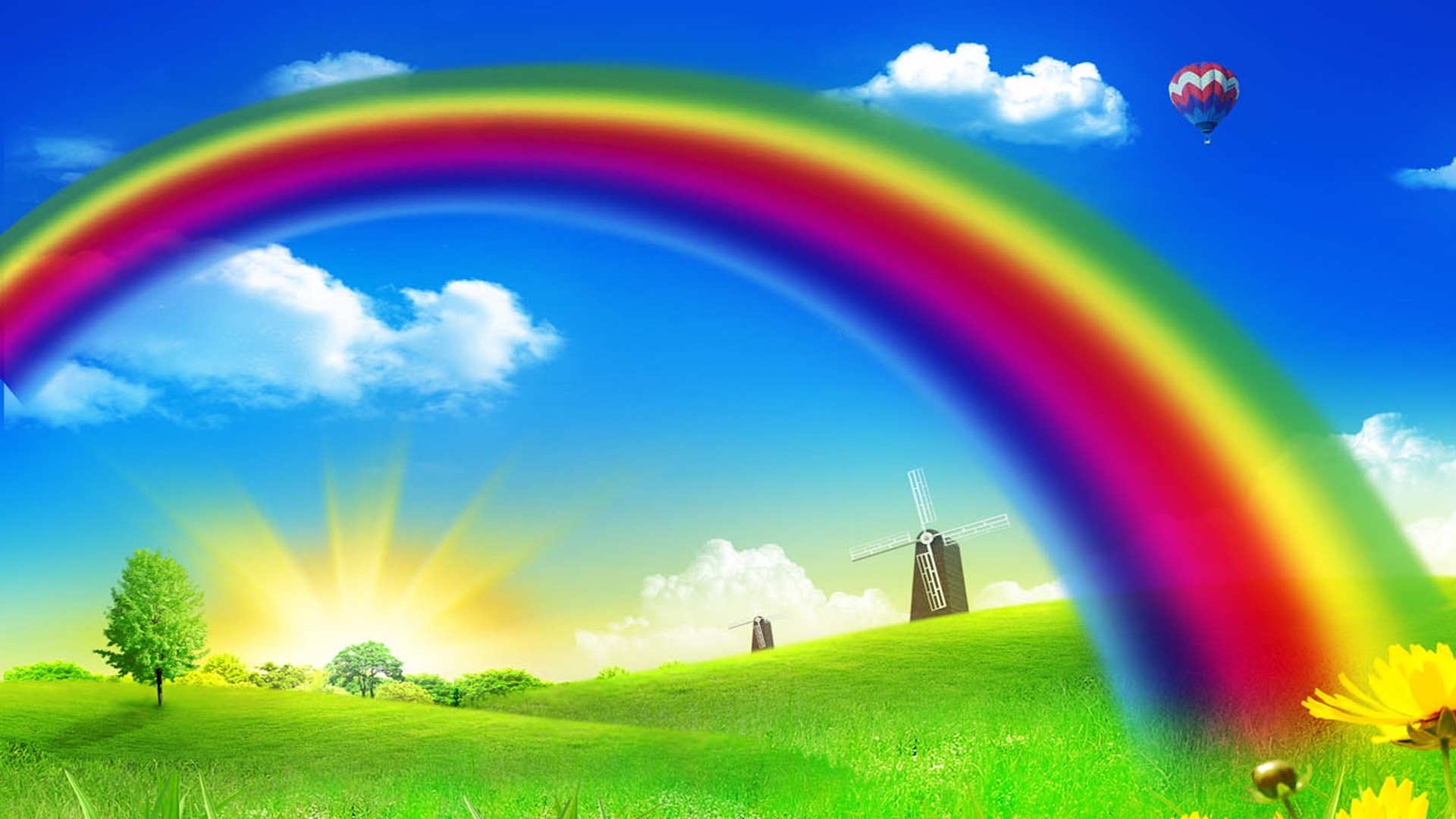Cute Rainbow Desktop Backgrounds HD with image resolution 1920x1080 pixel. You can use this wallpaper as background for your desktop Computer Screensavers, Android or iPhone smartphones