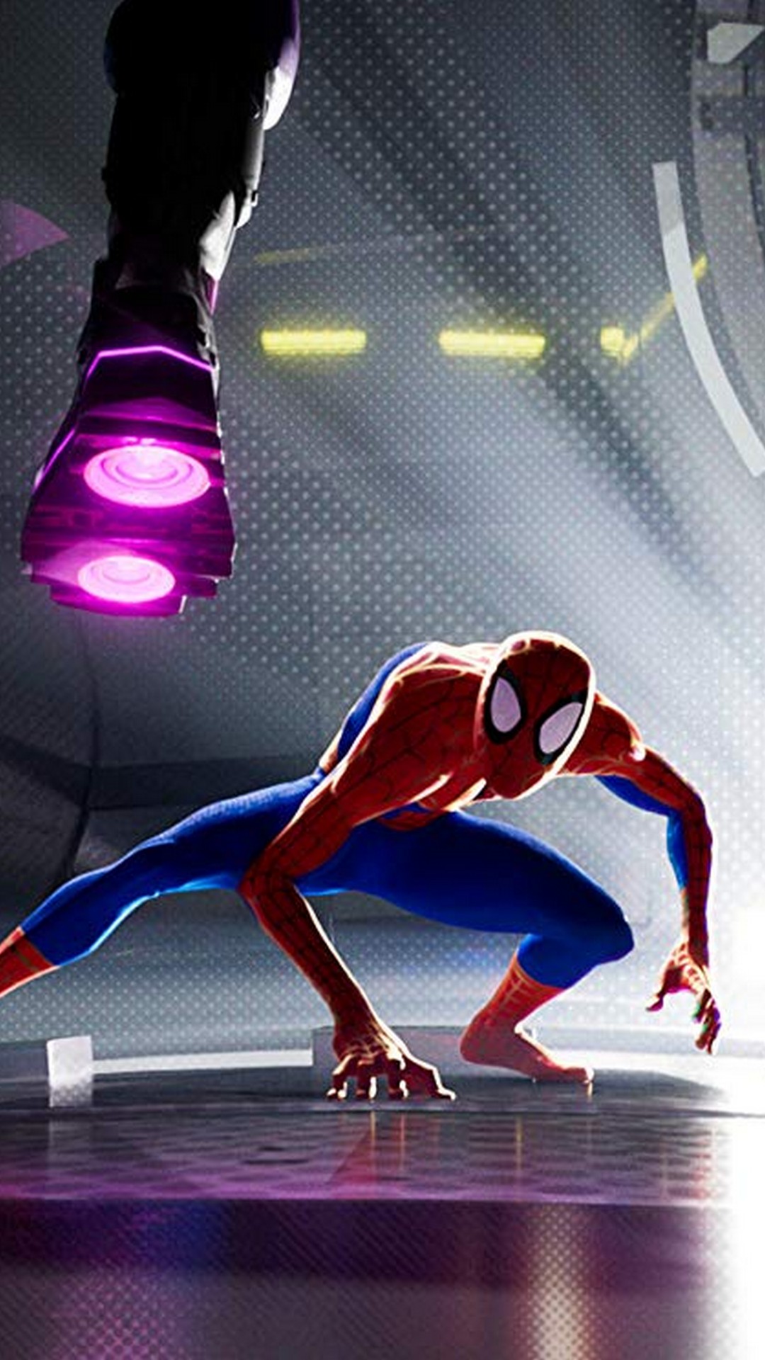 Spider-Man Into the Spider-Verse Mobile Wallpaper with image resolution 1080x1920 pixel. You can use this wallpaper as background for your desktop Computer Screensavers, Android or iPhone smartphones